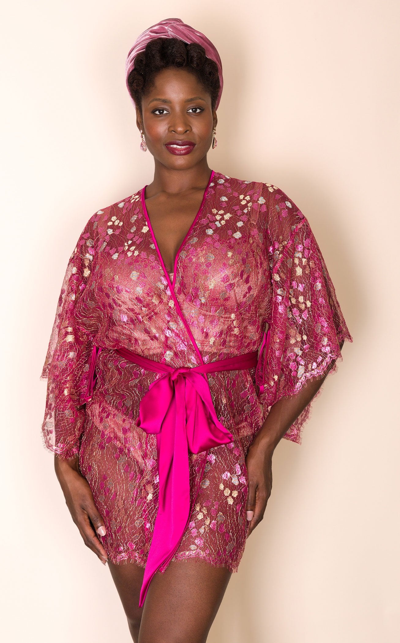 Plus size lace robe sale