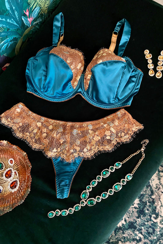 Eden Teal and Gold Luxury DD+ Lingerie – Harlow & Fox